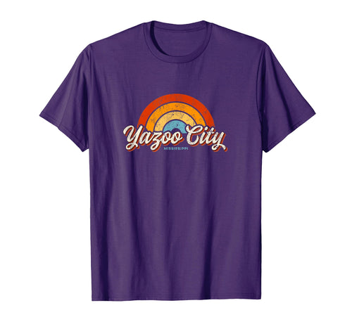 Yazoo City Mississippi Ms Rainbow 70S T-Shirt - Novelty Apparel Men Women - T-Shirt, Sweatshirt, Hoodie