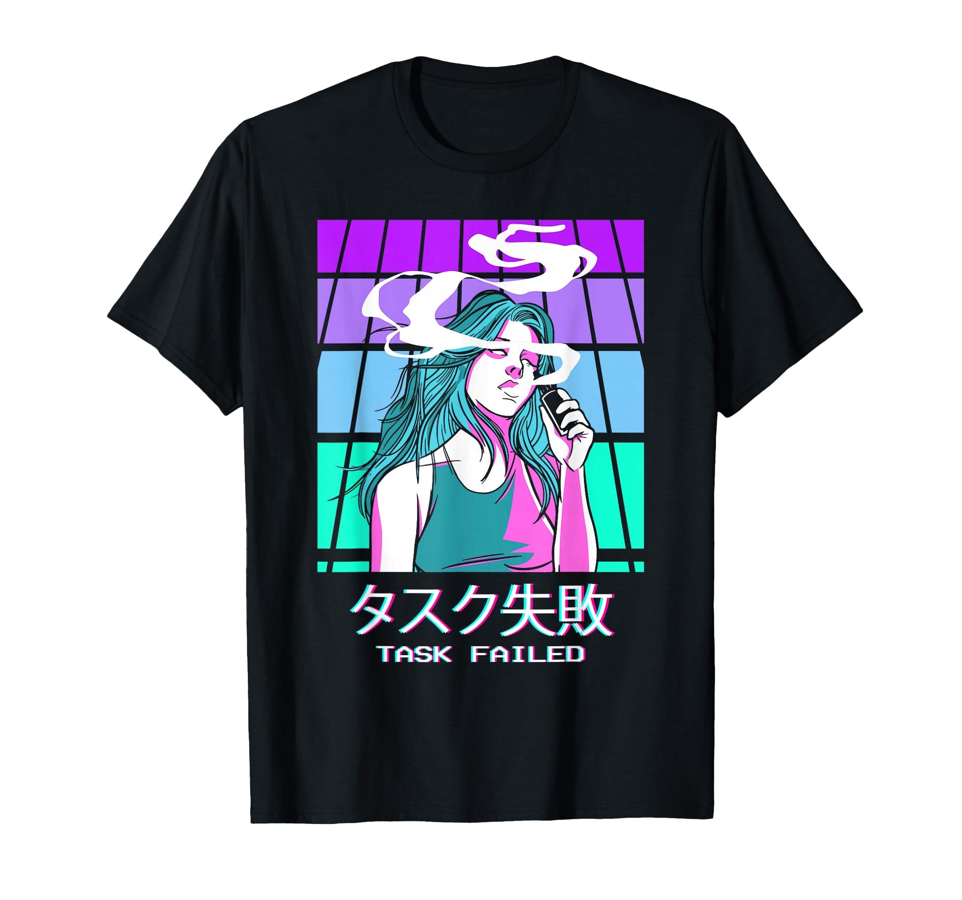 Task Failed Anime Vaporwave T-Shirt - Casual Everyday Wear Men Women - T-Shirt, Sweatshirt, Hoodie