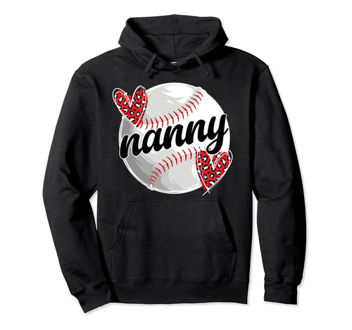 Baseball Nanny Grandma Proud Nanny Hoodie - Trendy Graphic for Adults - T-Shirt, Sweatshirt, Hoodie