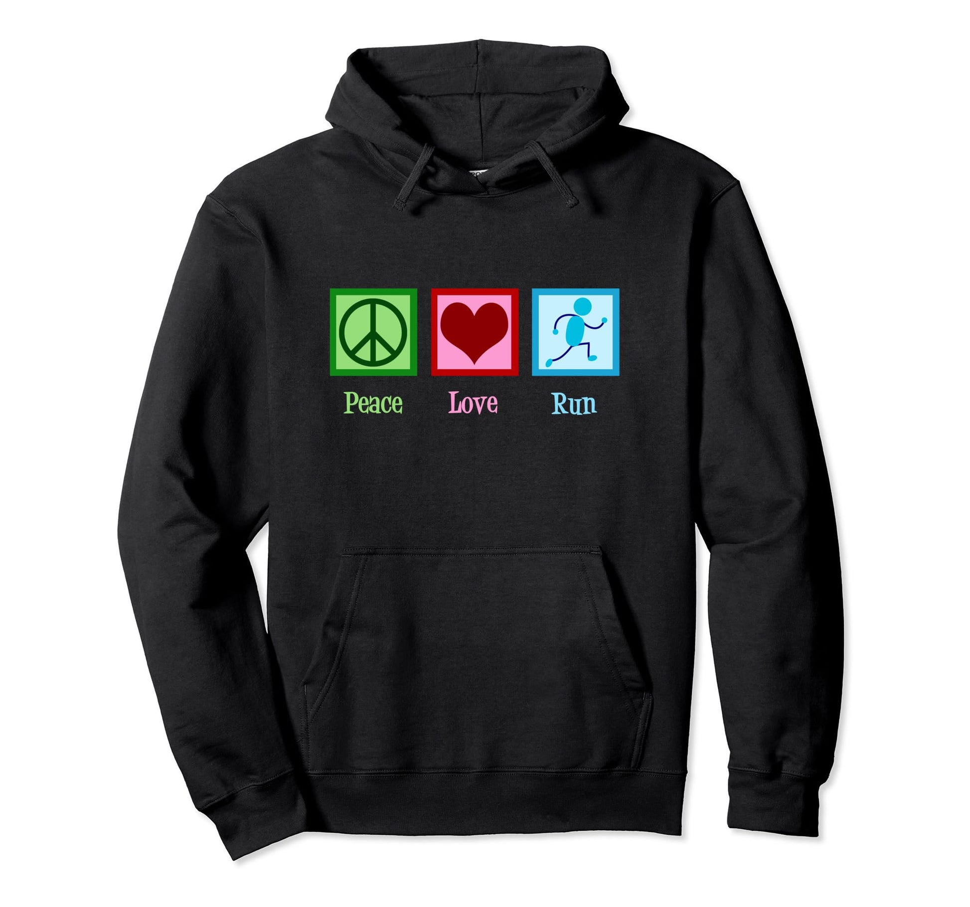 Peace Love Run Running Gift Hoodie - Novelty Apparel for Adults - T-Shirt, Sweatshirt, Hoodie