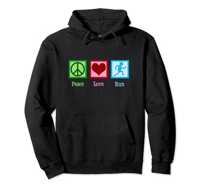 Peace Love Run Running Gift Hoodie - Novelty Apparel for Adults - T-Shirt, Sweatshirt, Hoodie