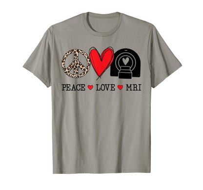 Peace Love Mri Technologist Mri Tech T-Shirt - Custom Art Print for Adults - T-Shirt, Sweatshirt, Hoodie
