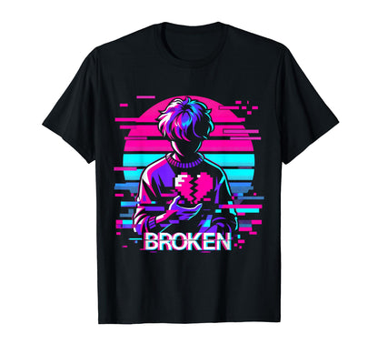 Sad Anime Pixel Japanese Vaporwave T-Shirt - Graphic Print Men Women - T-Shirt, Sweatshirt, Hoodie