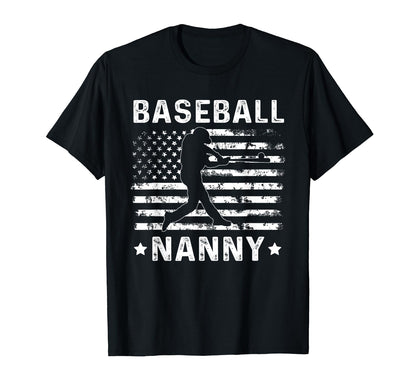 Baseball Nanny Grandma Usa Flag 4Th T-Shirt - Custom Art Print for Adults - T-Shirt, Sweatshirt, Hoodie