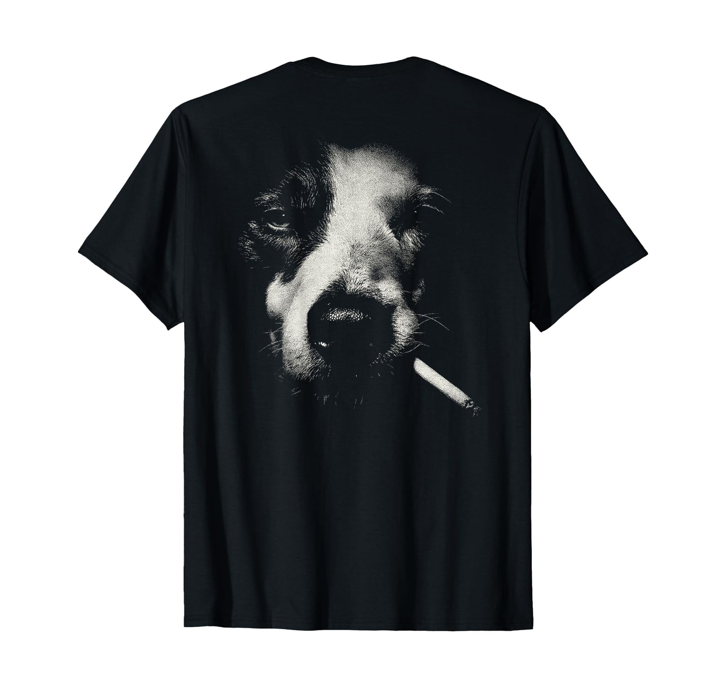 Border Collie Smoking Cigarette Grunge T-Shirt - Fun Novelty Design Unisex - T-Shirt, Sweatshirt, Hoodie