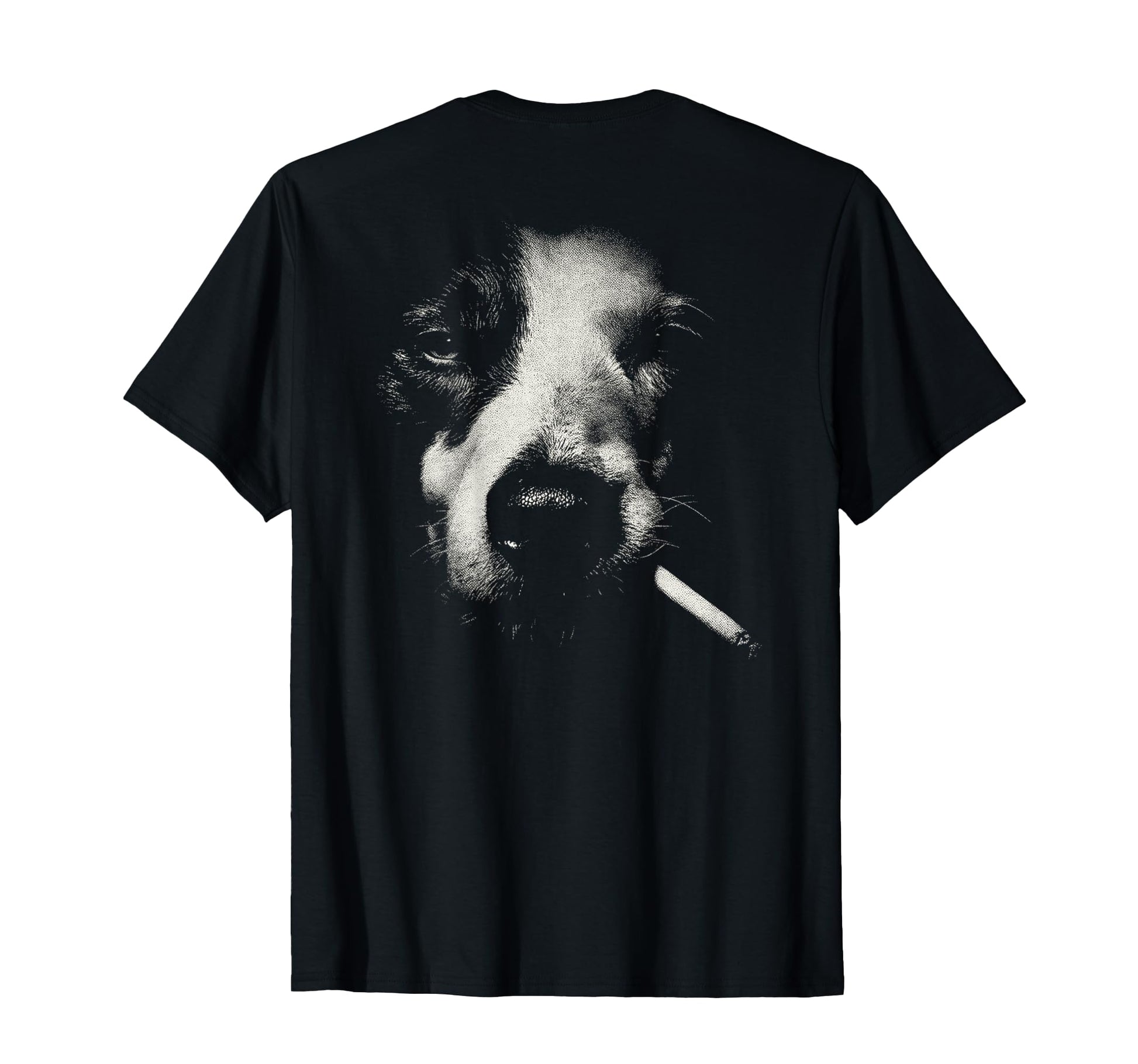 Border Collie Smoking Cigarette Grunge T-Shirt - Fun Novelty Design Unisex - T-Shirt, Sweatshirt, Hoodie