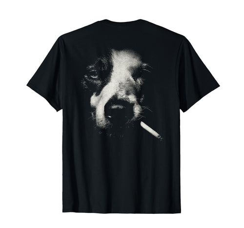 Border Collie Smoking Cigarette Grunge T-Shirt - Fun Novelty Design Unisex - T-Shirt, Sweatshirt, Hoodie