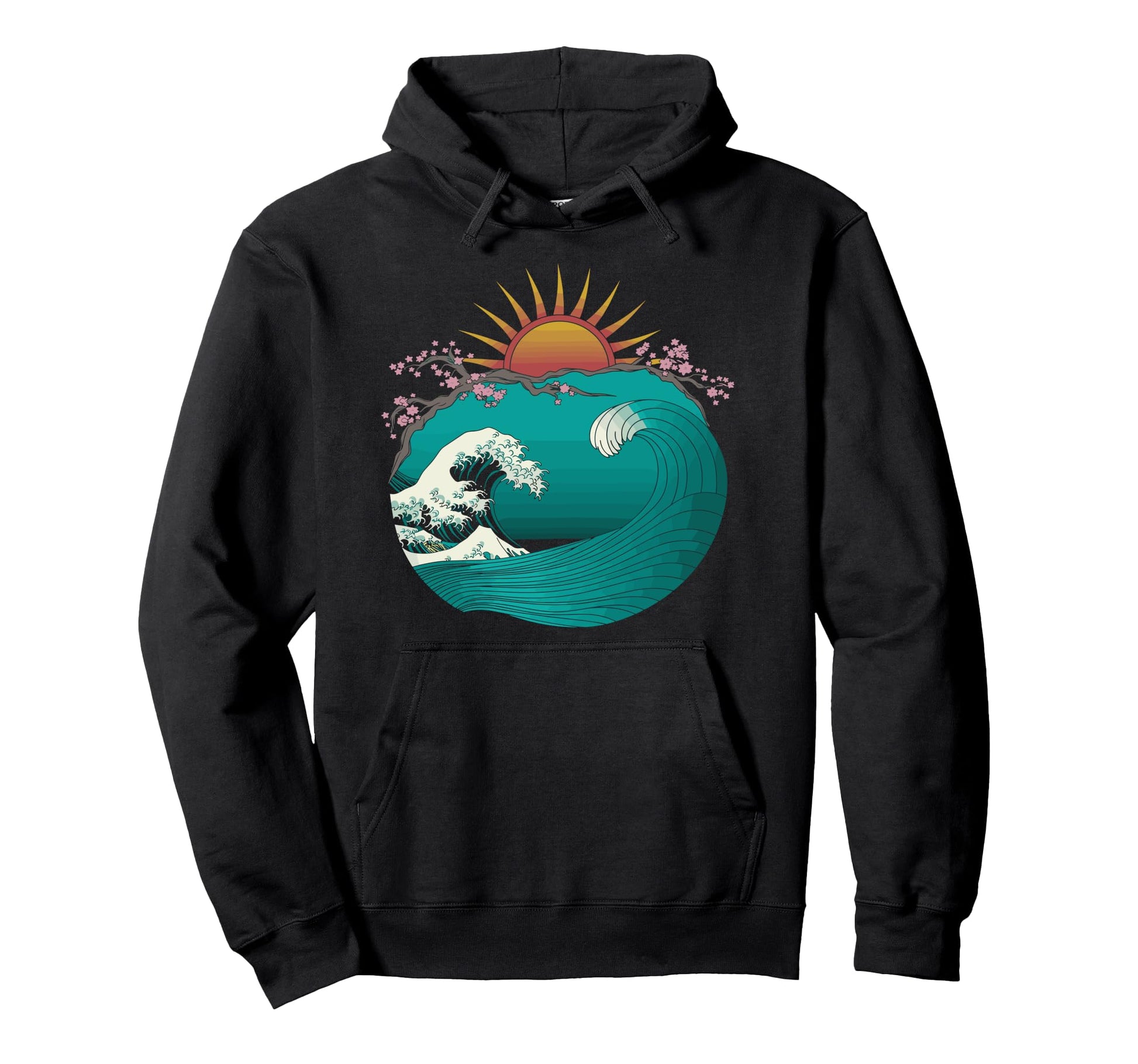 Big Wave Vaporwave Aesthetic 80S Hoodie - Custom Art Print for Adults - T-Shirt, Sweatshirt, Hoodie
