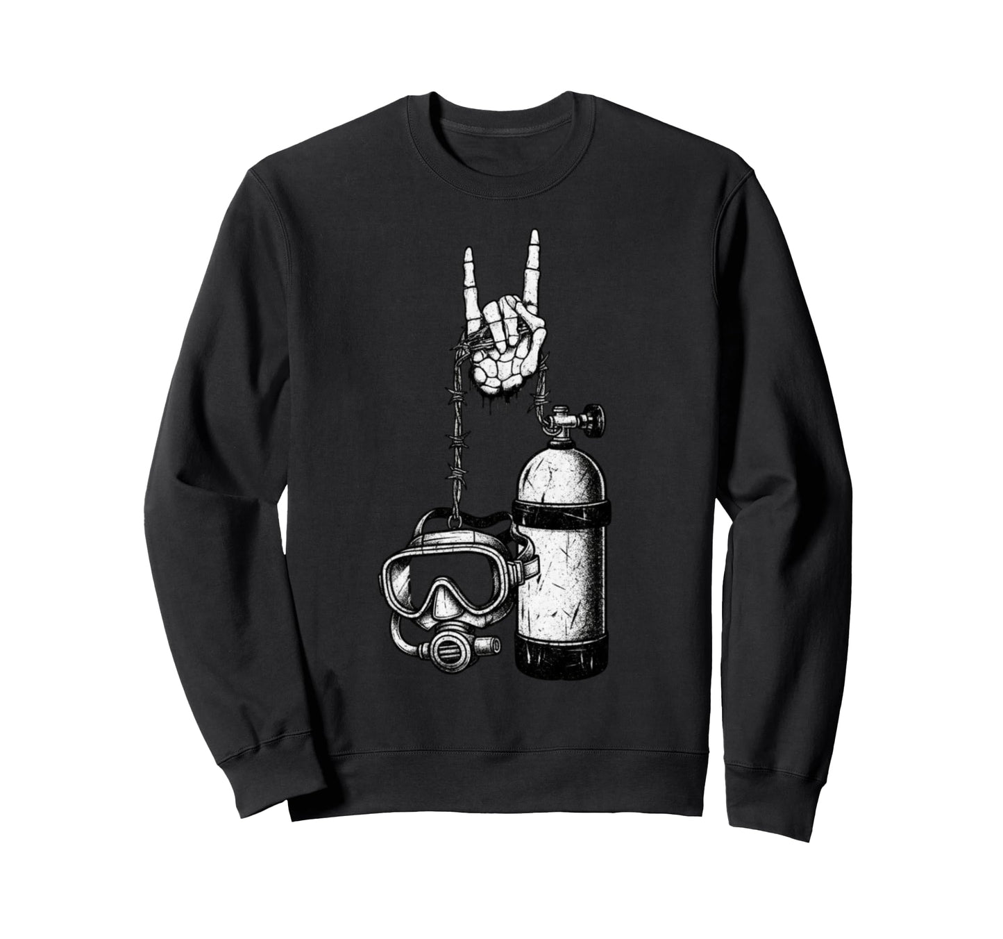 Scuba Diver Diving 90S Alt Metal Sweatshirt - Novelty Apparel Unisex - T-Shirt, Sweatshirt, Hoodie