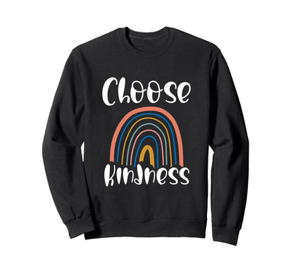Choose Kindness Rainbow Boho Sweatshirt - Trendy Graphic for Adults - T-Shirt, Sweatshirt, Hoodie