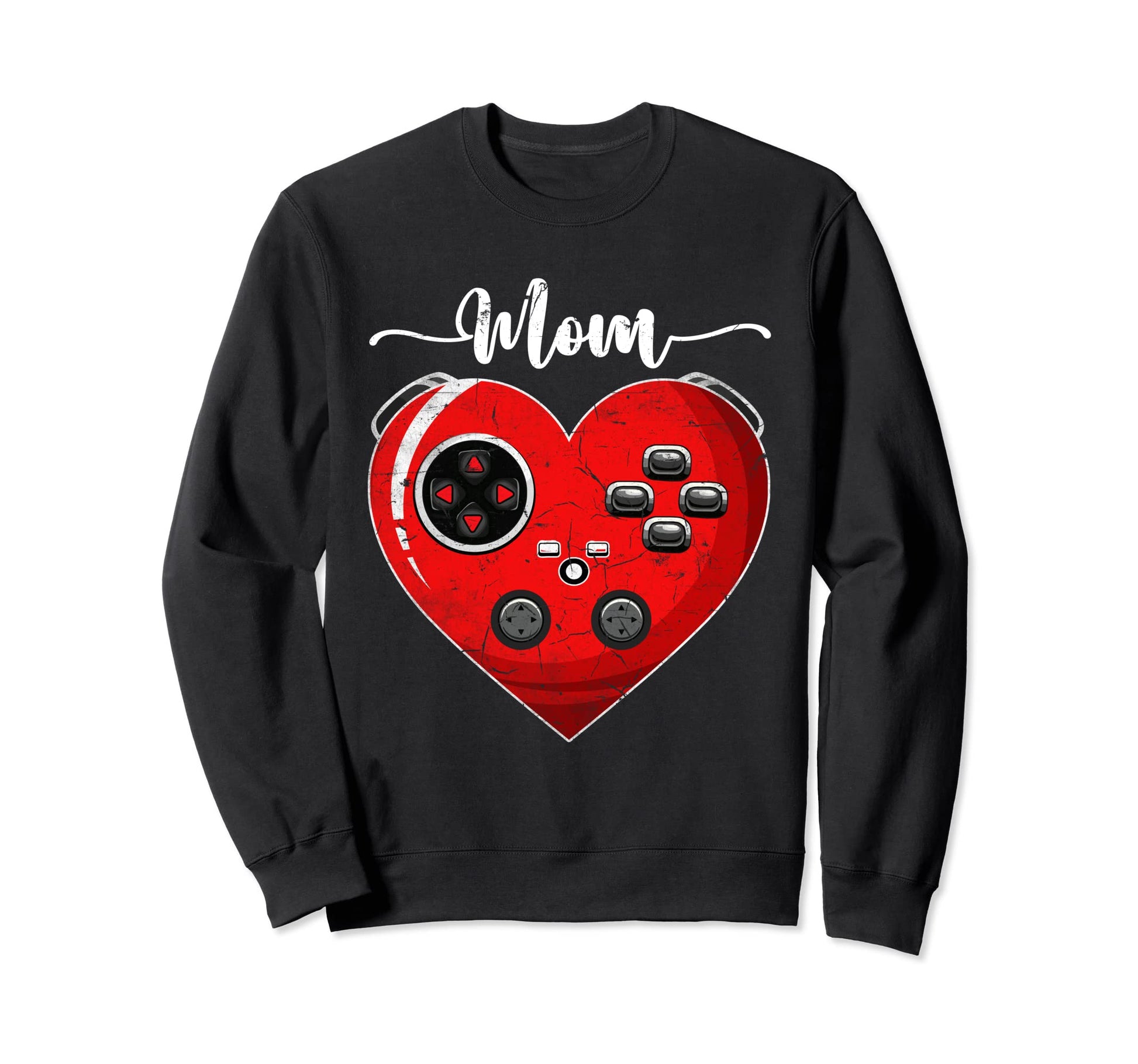 Distressed Heart Video Game Mom Sweatshirt - Trendy Graphic for Adults - T-Shirt, Sweatshirt, Hoodie