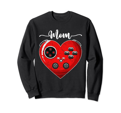 Distressed Heart Video Game Mom Sweatshirt - Trendy Graphic for Adults - T-Shirt, Sweatshirt, Hoodie