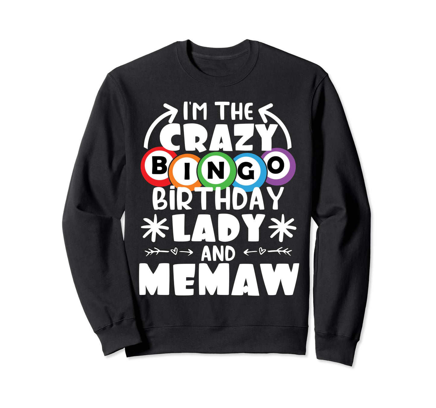 Dark Crazy Bingo Lady Sweatshirt - Casual Everyday Wear for Adults - T-Shirt, Sweatshirt, Hoodie