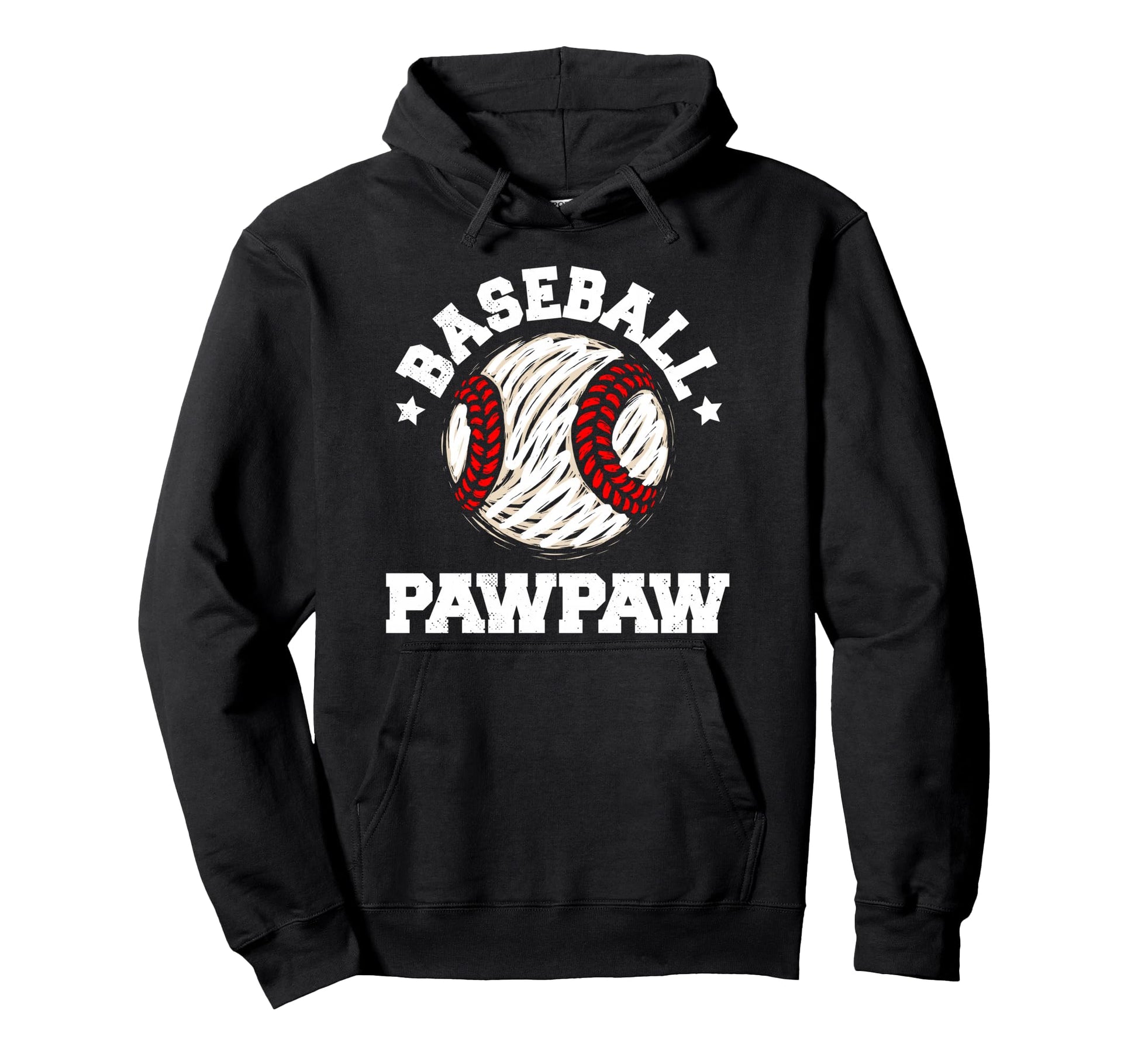 Baseball Pawpaw Distressed Funny Hoodie - Custom Art Print for Adults - T-Shirt, Sweatshirt, Hoodie