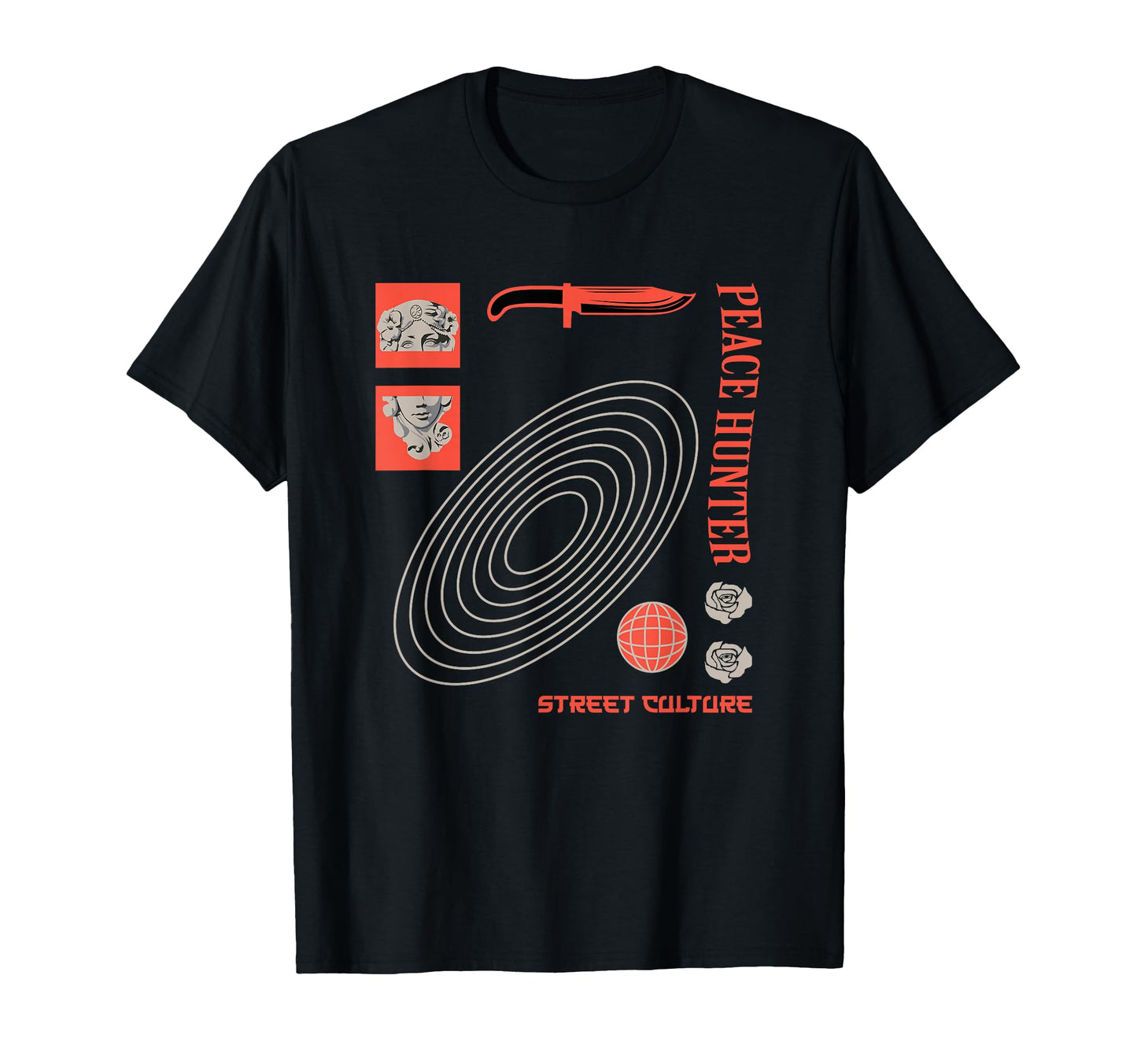 Peace Hunter Aesthetic Edgy Streetwear T-Shirt - Novelty Apparel for Adults - T-Shirt, Sweatshirt, Hoodie