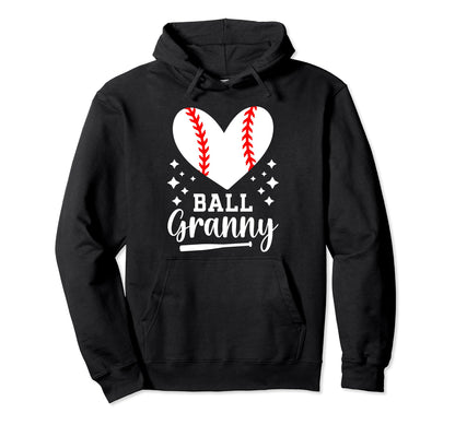 Ball Granny Heart Baseball Granny Baseball Hoodie - Graphic Print Unisex - T-Shirt, Sweatshirt, Hoodie