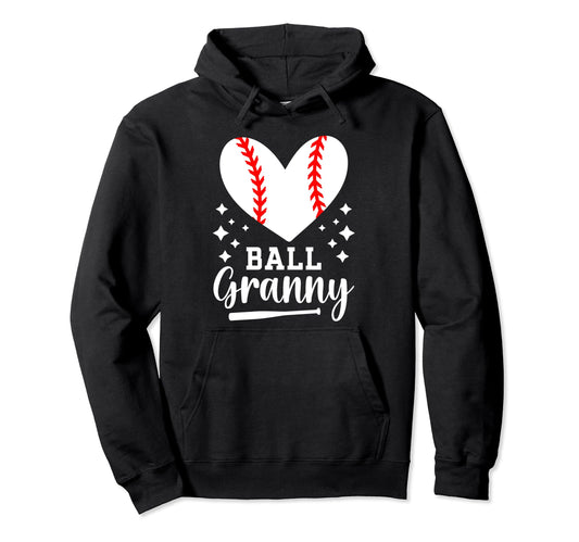 Ball Granny Heart Baseball Granny Baseball Hoodie - Graphic Print Unisex - T-Shirt, Sweatshirt, Hoodie