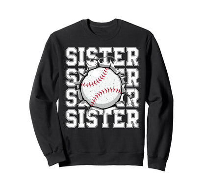 Baseball Sister Cracked Wall Sweatshirt - Custom Art Print for Adults - T-Shirt, Sweatshirt, Hoodie