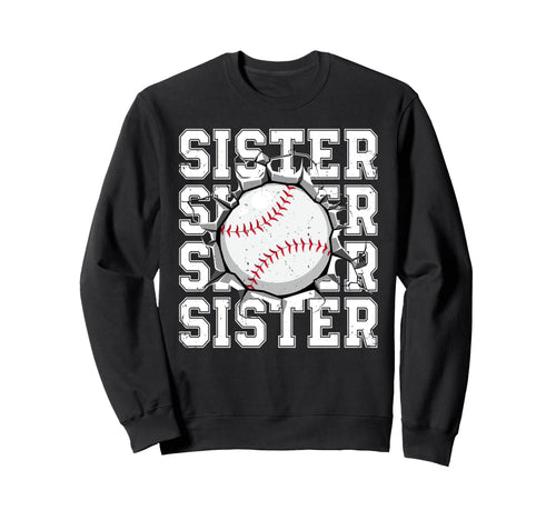 Baseball Sister Cracked Wall Sweatshirt - Custom Art Print for Adults - T-Shirt, Sweatshirt, Hoodie