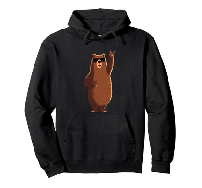 Bear Rock Funny Animal Lover Vibe Hoodie - Graphic Print for Adults - T-Shirt, Sweatshirt, Hoodie