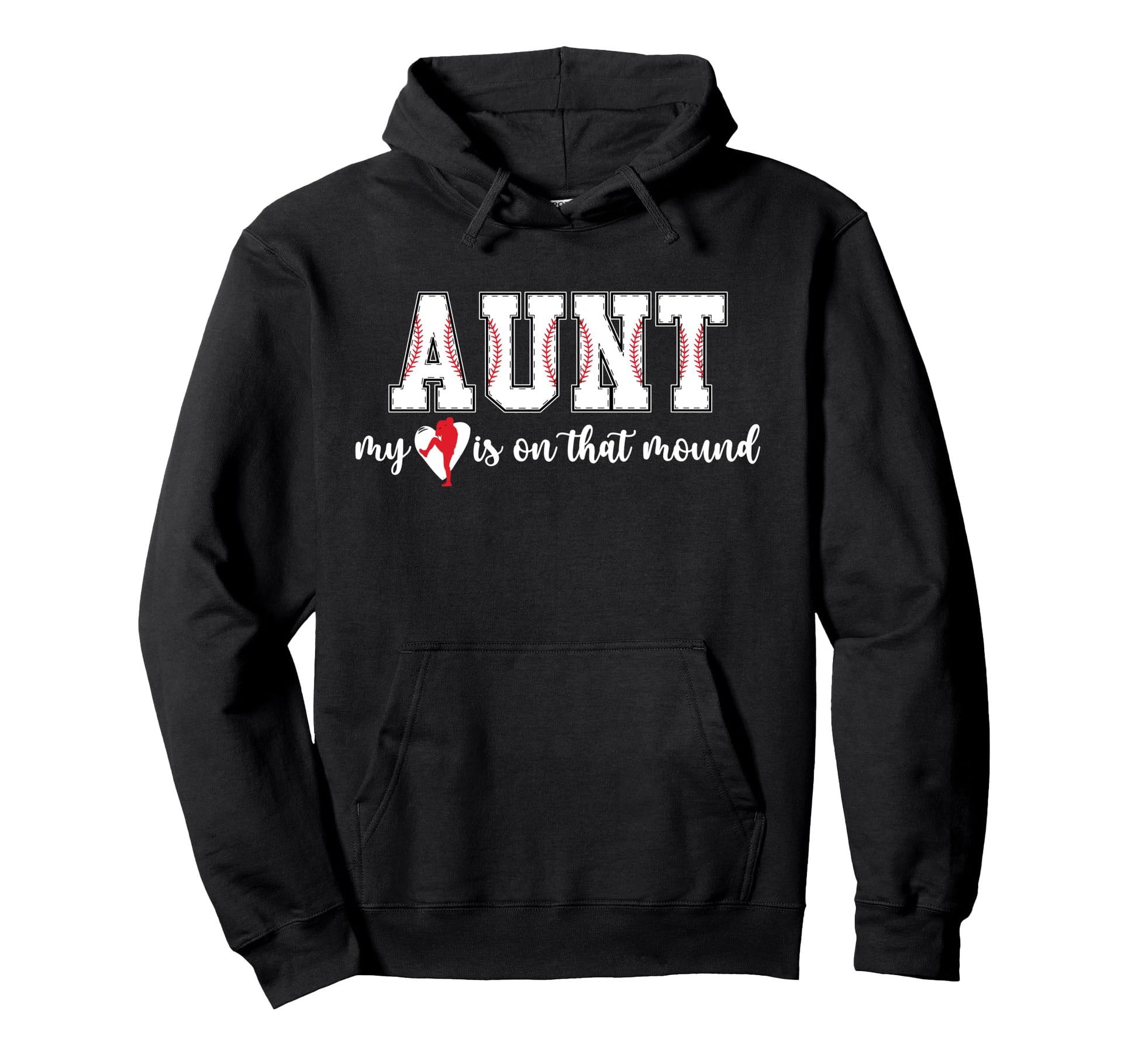 Proud Baseball Pitcher Aunt Hoodie - Fun Novelty Design for Adults - T-Shirt, Sweatshirt, Hoodie