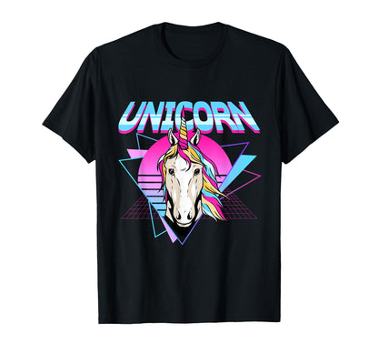Unicorn 80S Aesthetic Vaporwave T-Shirt - Casual Everyday Wear Unisex - T-Shirt, Sweatshirt, Hoodie