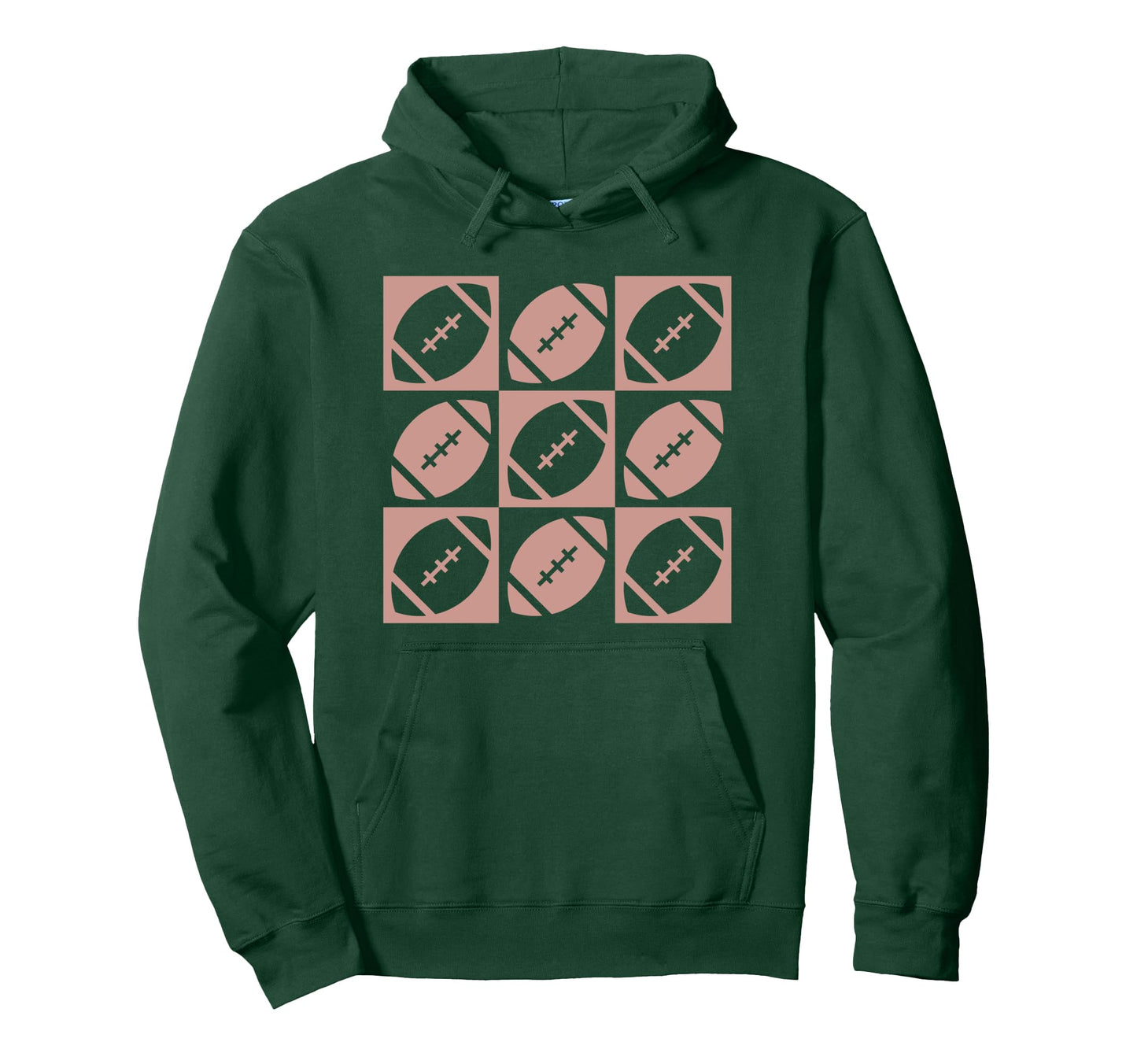 Checkered Football Football Mom Game Day Hoodie - Graphic Print Unisex - T-Shirt, Sweatshirt, Hoodie