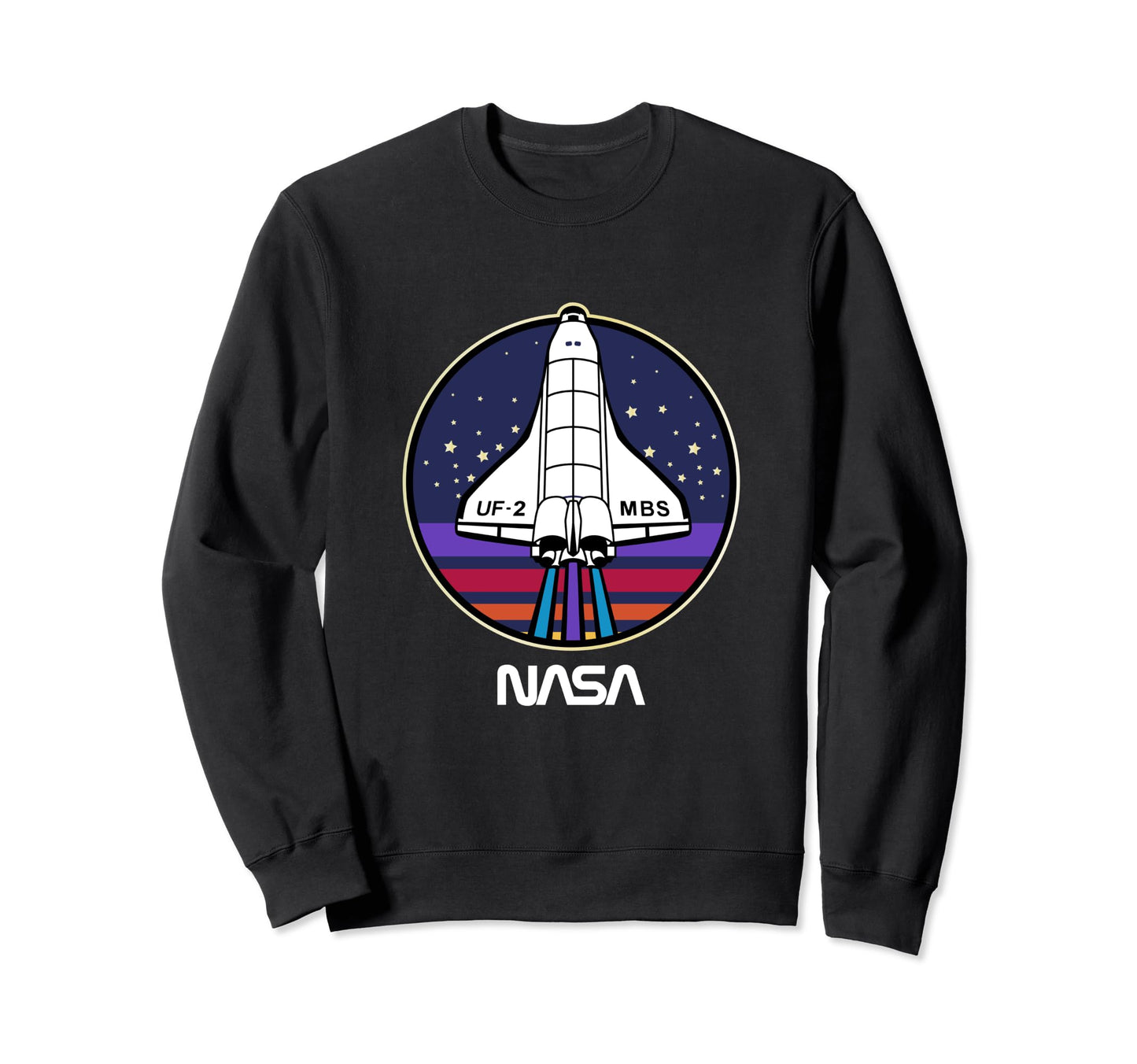 Nasa Space Shuttle Rainbow Stripe Uf Sweatshirt - Streetwear Style Unisex - T-Shirt, Sweatshirt, Hoodie