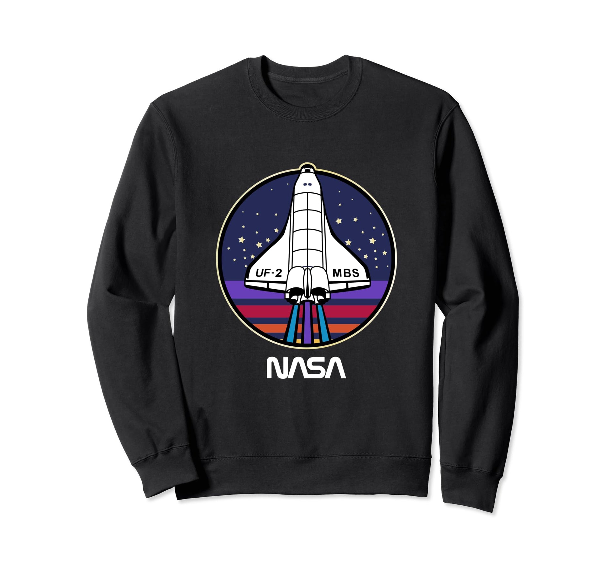 Nasa Space Shuttle Rainbow Stripe Uf Sweatshirt - Streetwear Style Unisex - T-Shirt, Sweatshirt, Hoodie