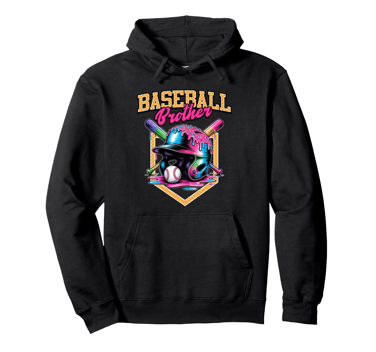 Baseball Brother Tie Dye Baseball Drip Hoodie - Aesthetic Graphic Men Women - T-Shirt, Sweatshirt, Hoodie