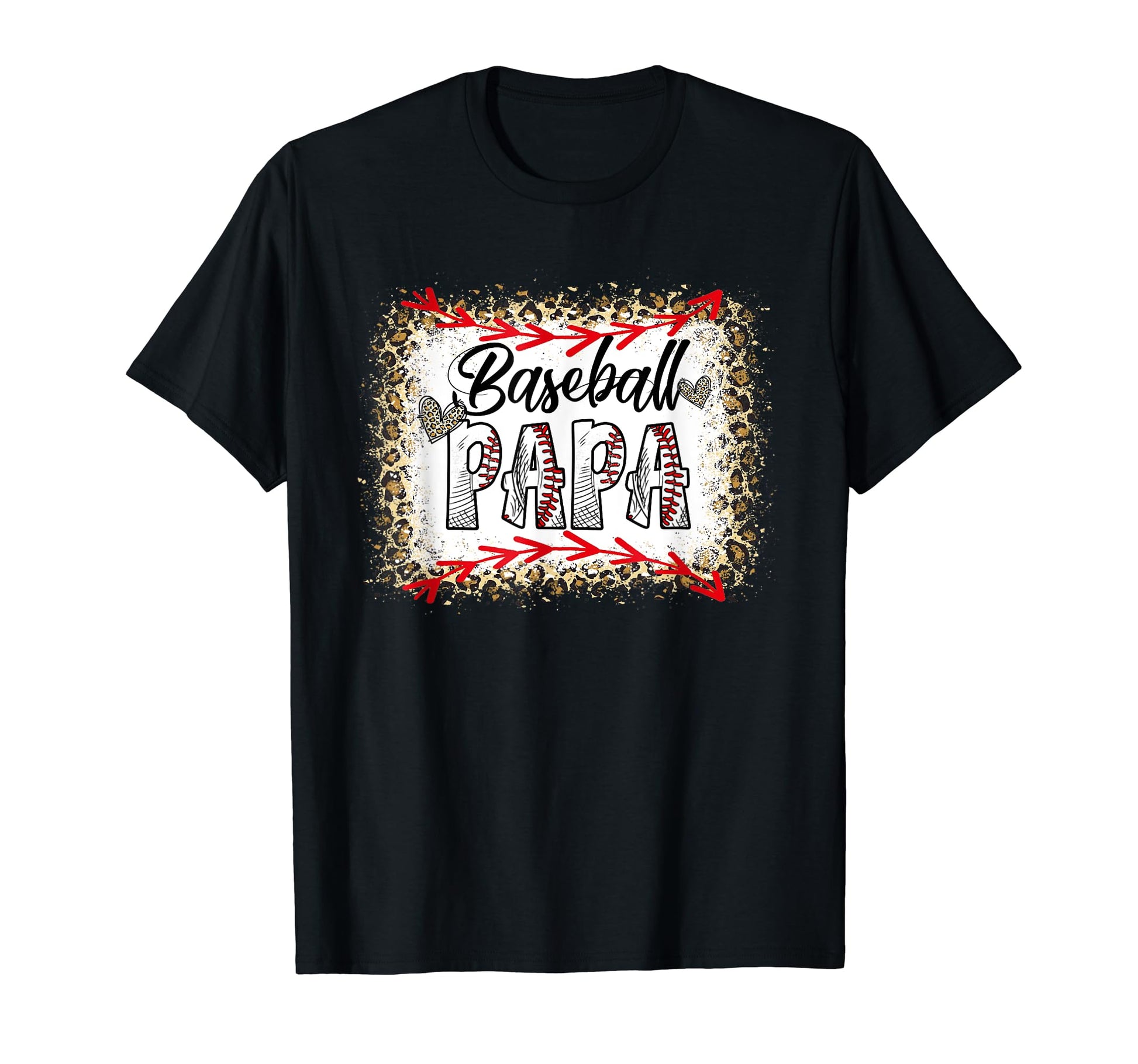 Funny Baseball Papa Leopard Baseball T-Shirt - Graphic Print Men Women - T-Shirt, Sweatshirt, Hoodie