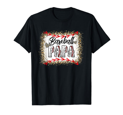 Funny Baseball Papa Leopard Baseball T-Shirt - Graphic Print Men Women - T-Shirt, Sweatshirt, Hoodie