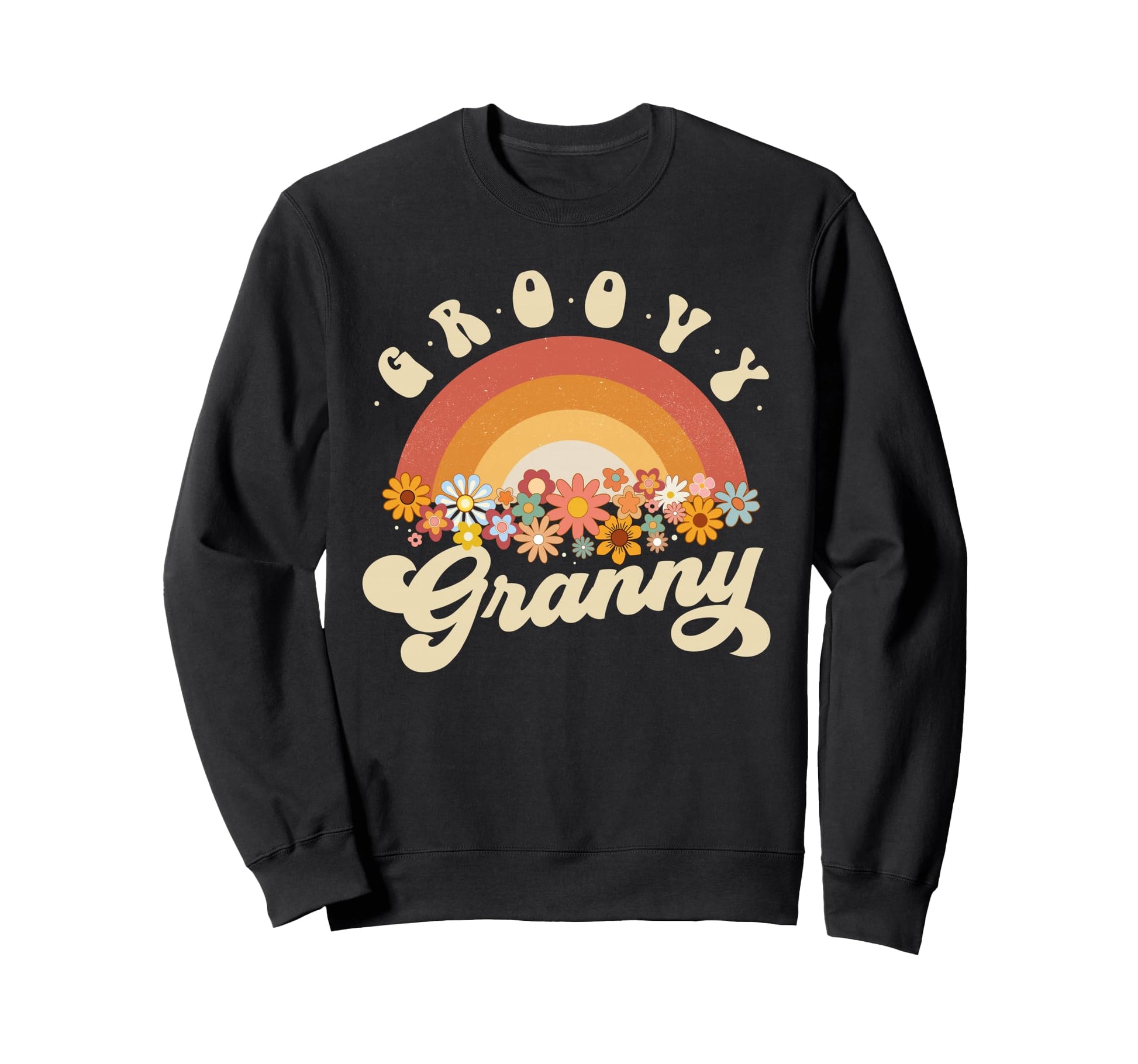 Groovy Granny Rainbow Colorful Sweatshirt - Custom Art Print for Adults - T-Shirt, Sweatshirt, Hoodie