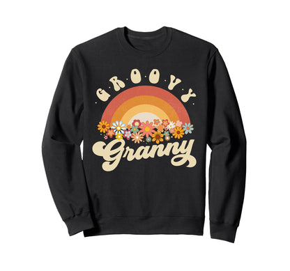 Groovy Granny Rainbow Colorful Sweatshirt - Custom Art Print for Adults - T-Shirt, Sweatshirt, Hoodie