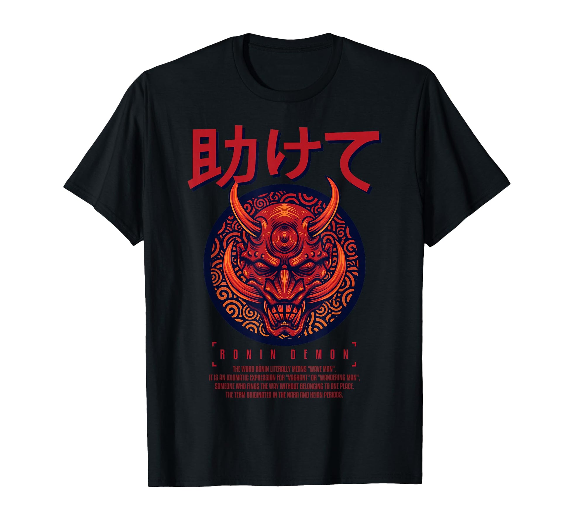 Ronin Oni Demon Mask Ogre Aesthetic T-Shirt - Novelty Apparel Men Women - T-Shirt, Sweatshirt, Hoodie