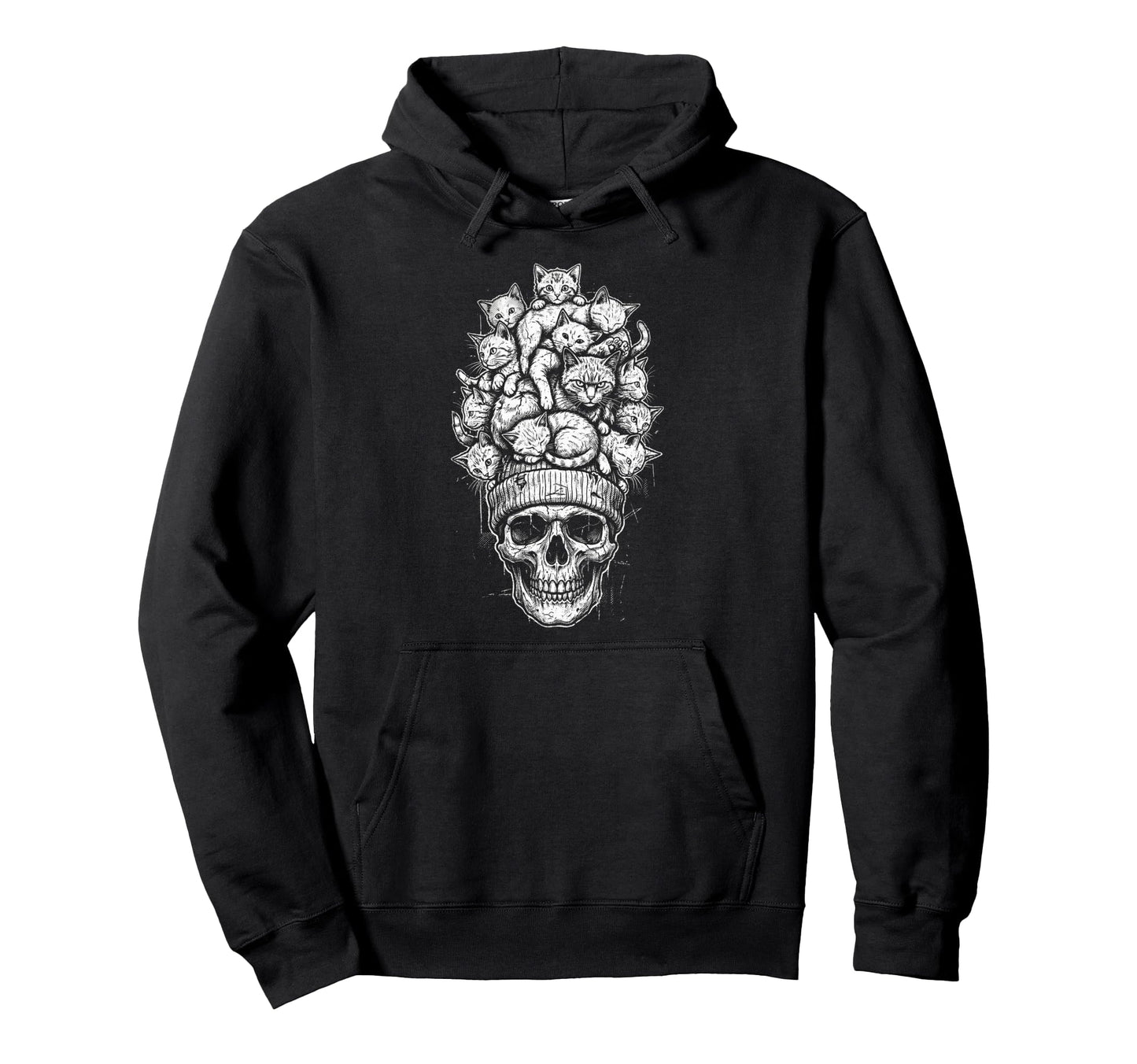 Skull Cat Skeleton Kitty Kitten Gothic Hoodie - Streetwear Style Unisex - T-Shirt, Sweatshirt, Hoodie