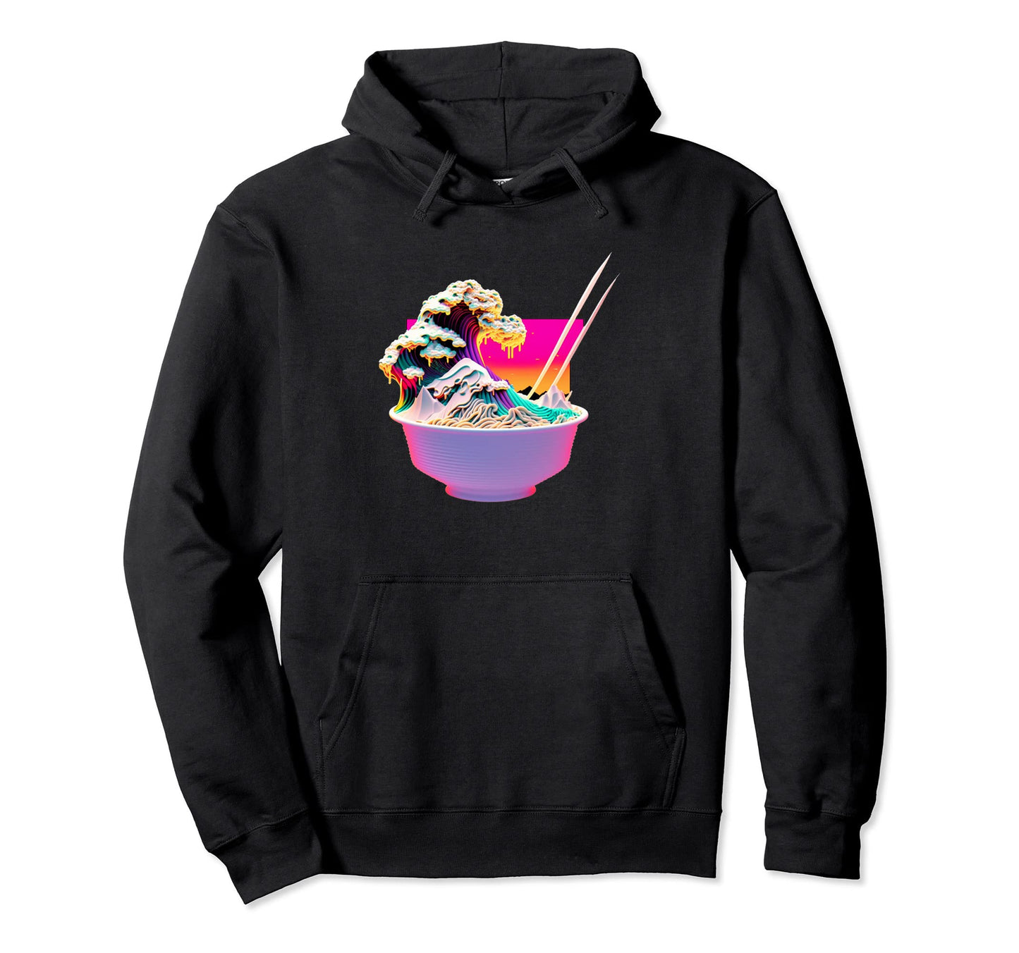 Vaperwave Aesthetic Glitch Ramen Hoodie - Novelty Apparel Men Women - T-Shirt, Sweatshirt, Hoodie