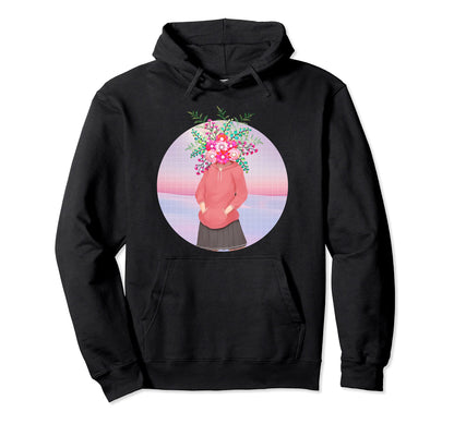 Vaporwave Aesthetic Japanese Floral Hoodie - Aesthetic Graphic for Adults - T-Shirt, Sweatshirt, Hoodie