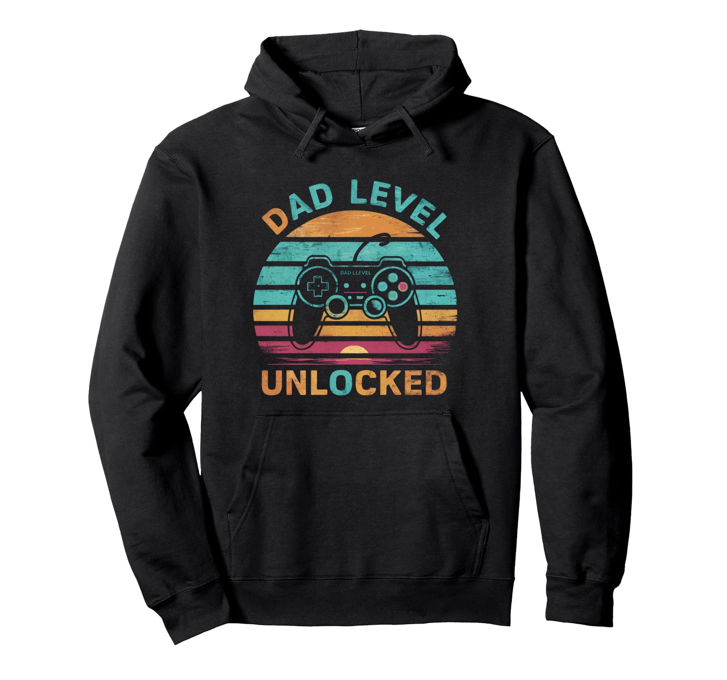Funny New Dad Level Unlocked Gaming Hoodie - Custom Art Print for Adults - T-Shirt, Sweatshirt, Hoodie