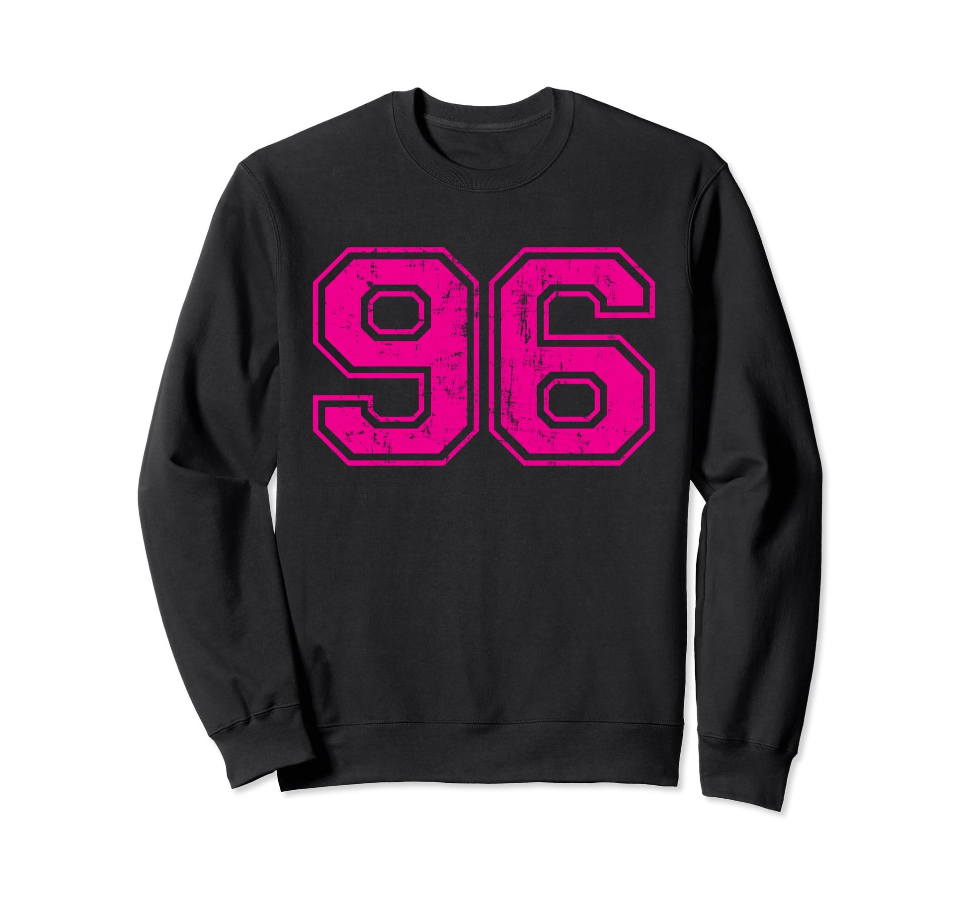 Number 96 Varsity Distressed Sport Sweatshirt - Graphic Print for Adults - T-Shirt, Sweatshirt, Hoodie
