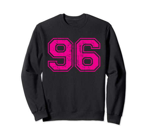 Number 96 Varsity Distressed Sport Sweatshirt - Graphic Print for Adults - T-Shirt, Sweatshirt, Hoodie