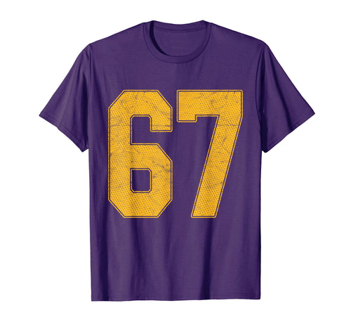 Number 67 Numbered Uniform Sports T-Shirt - Casual Everyday Wear Men Women - T-Shirt, Sweatshirt, Hoodie