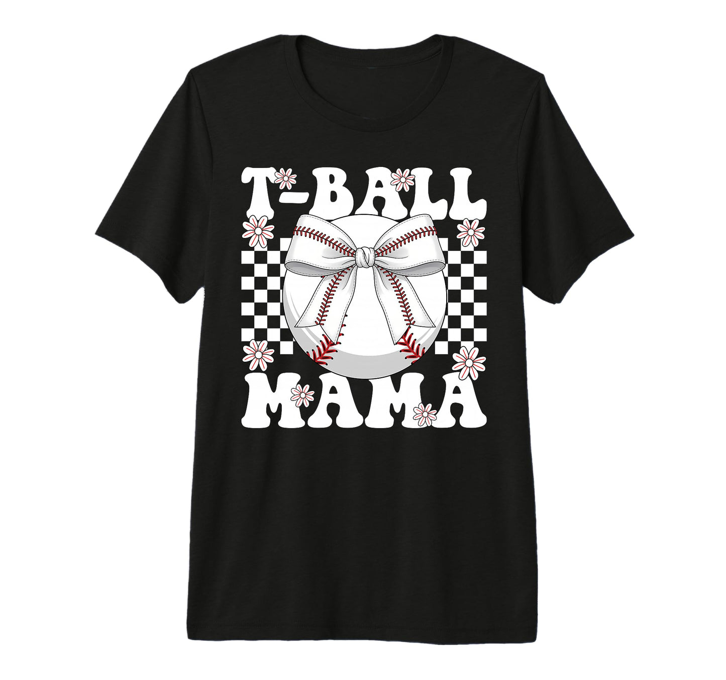 Baseball Bow Coquette Floral Sports Mom T-Shirt - Custom Art Print Unisex - T-Shirt, Sweatshirt, Hoodie