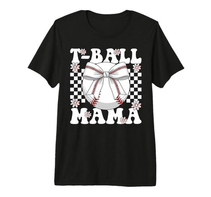 Baseball Bow Coquette Floral Sports Mom T-Shirt - Custom Art Print Unisex - T-Shirt, Sweatshirt, Hoodie