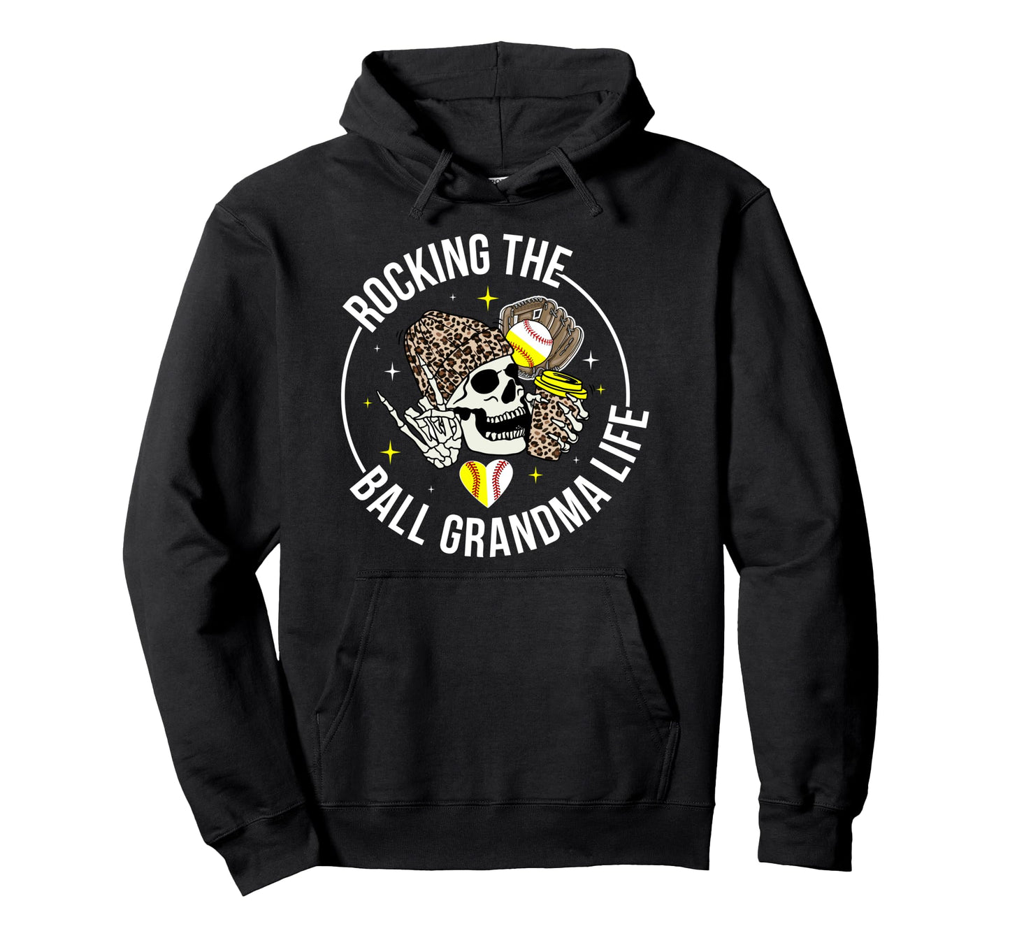 Rocking Ball Grandma Life Softball Hoodie - Trendy Graphic for Adults - T-Shirt, Sweatshirt, Hoodie