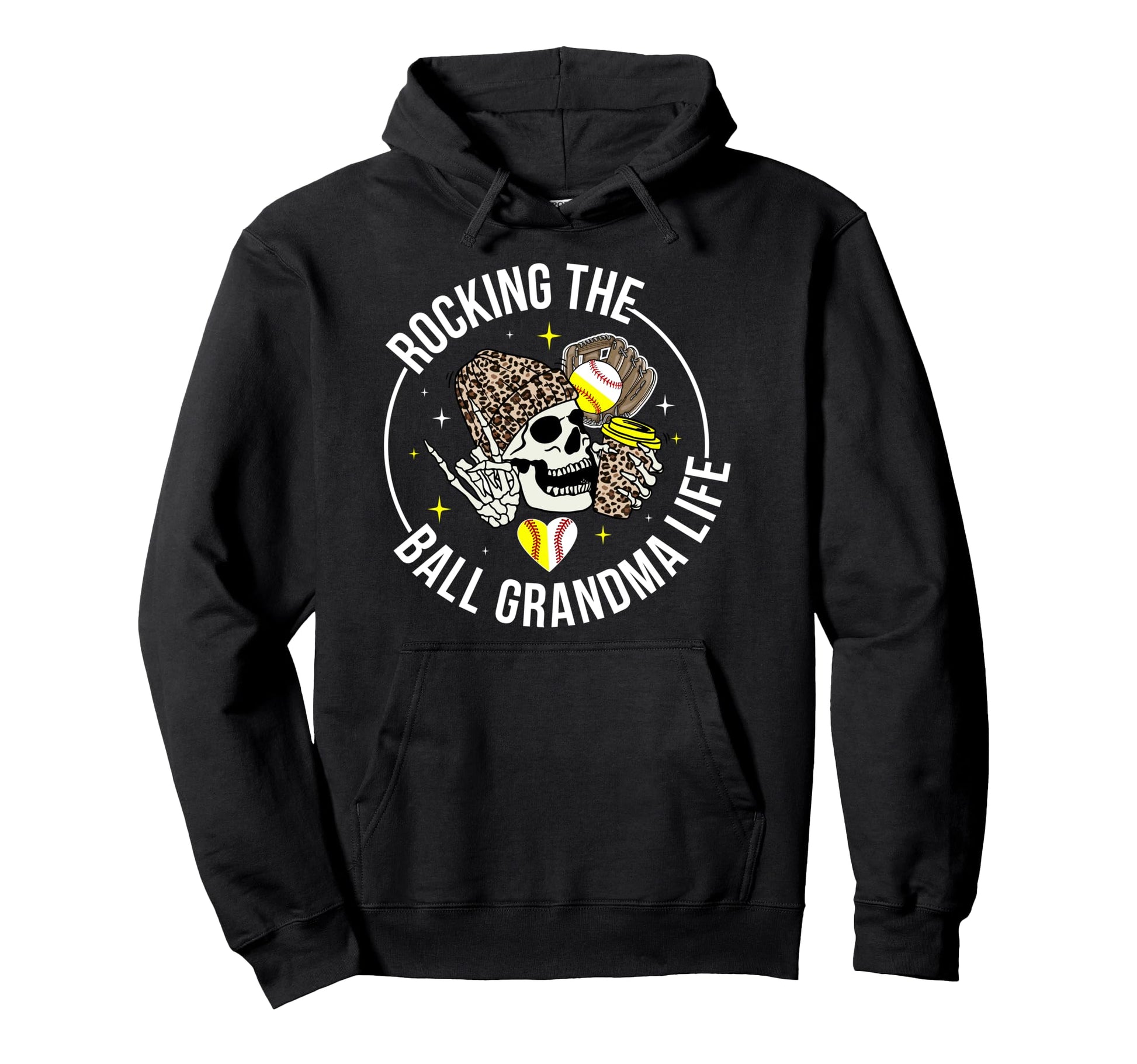 Rocking Ball Grandma Life Softball Hoodie - Trendy Graphic for Adults - T-Shirt, Sweatshirt, Hoodie