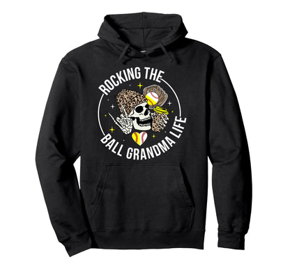 Rocking Ball Grandma Life Softball Hoodie - Trendy Graphic for Adults - T-Shirt, Sweatshirt, Hoodie