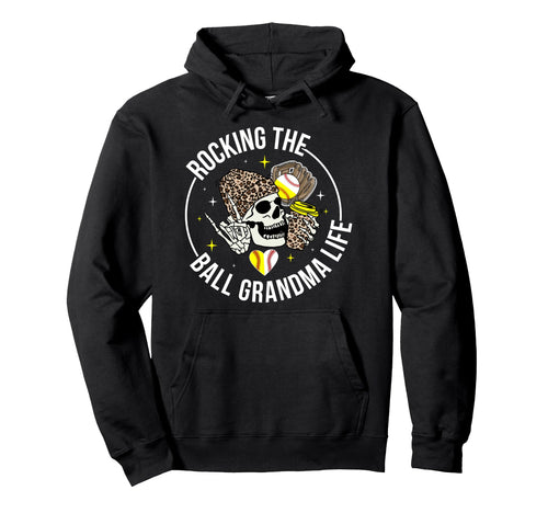 Rocking Ball Grandma Life Softball Hoodie - Trendy Graphic for Adults - T-Shirt, Sweatshirt, Hoodie