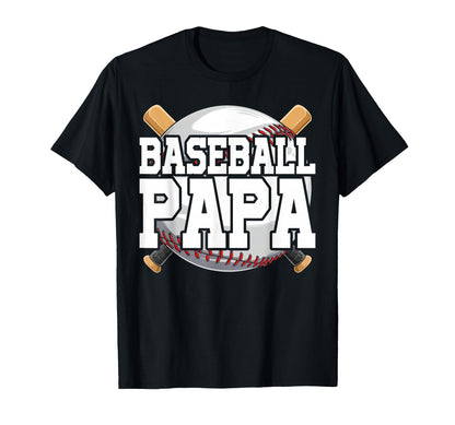 Papa Baseball Grandson Funny Grandpa T-Shirt - Graphic Print Men Women - T-Shirt, Sweatshirt, Hoodie