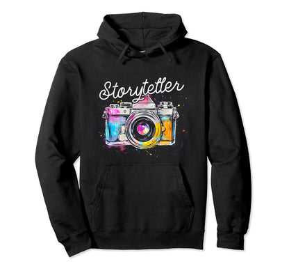 Photographer Storyteller Camera Hoodie - Unique Graphic for Adults - T-Shirt, Sweatshirt, Hoodie